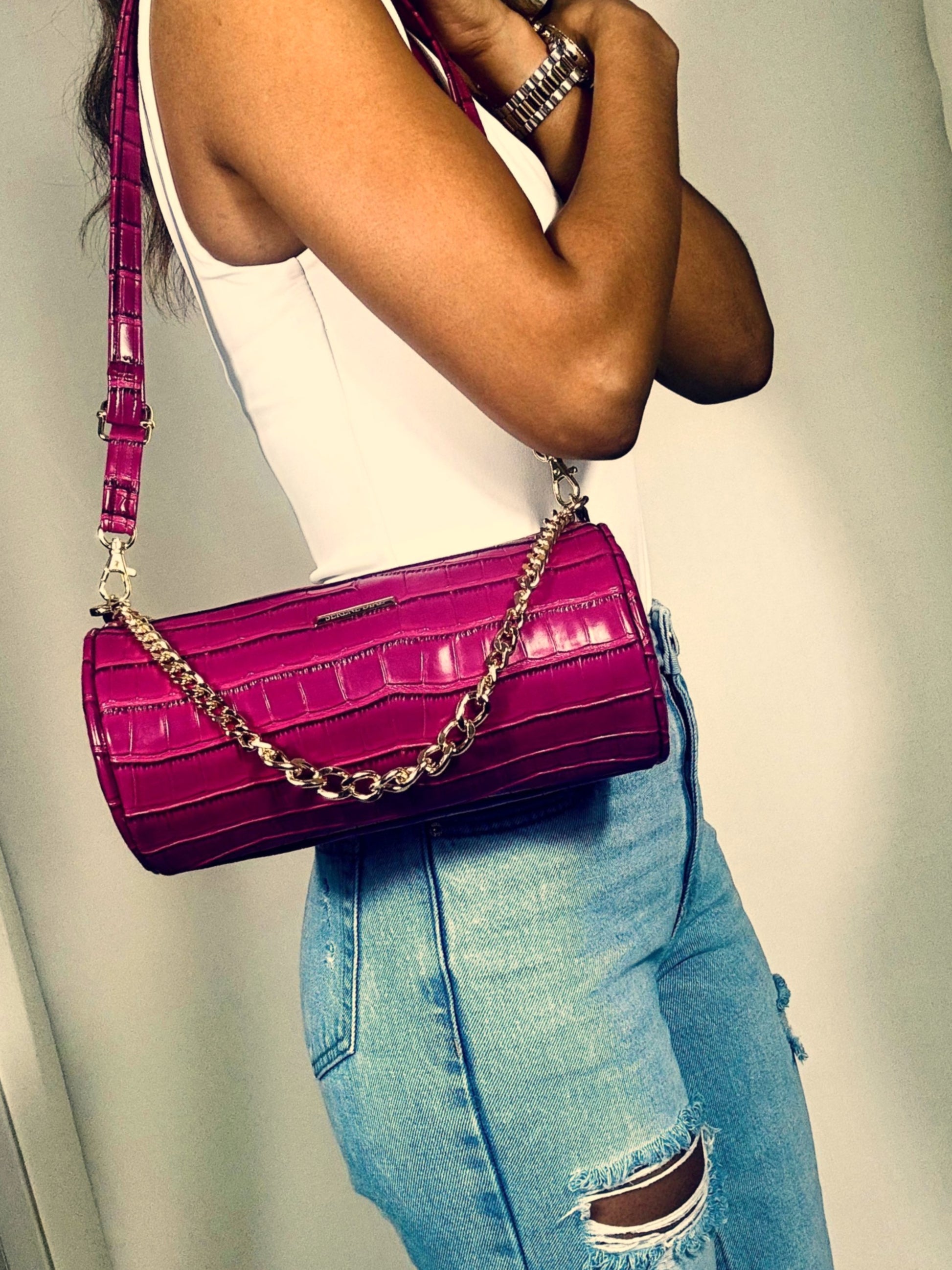 Berry Pill Barrel Bag Serene Diaz