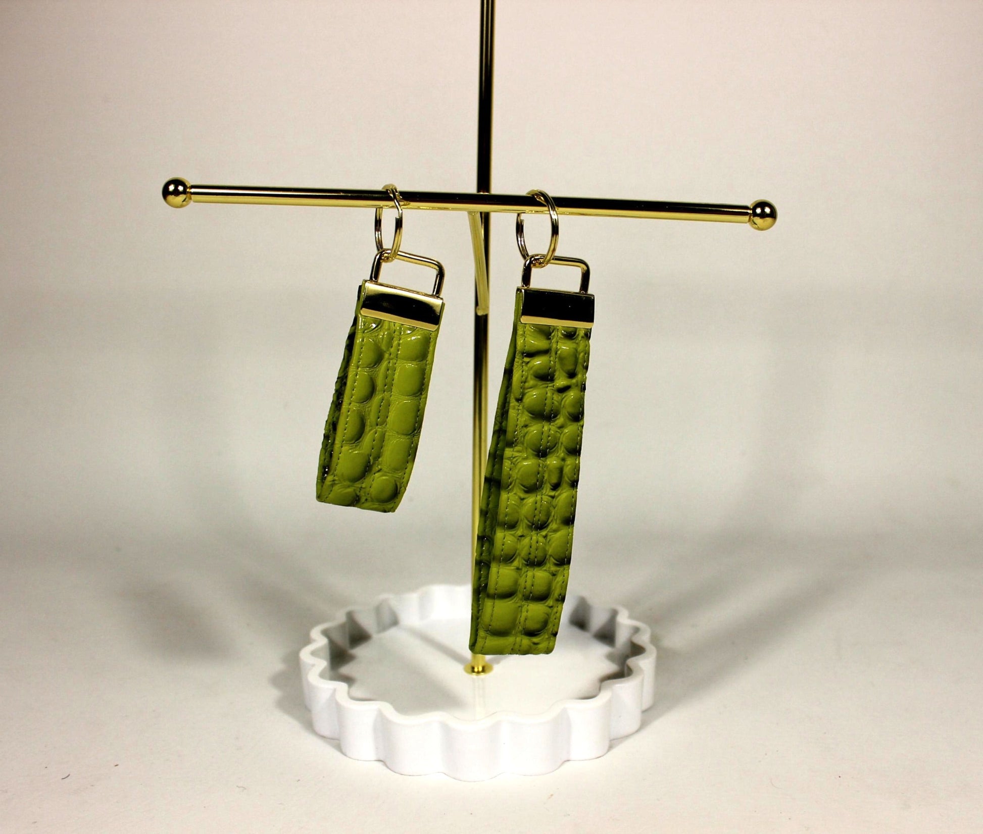 Signature Keychain - Green Croc Embossed Serene Diaz Collection