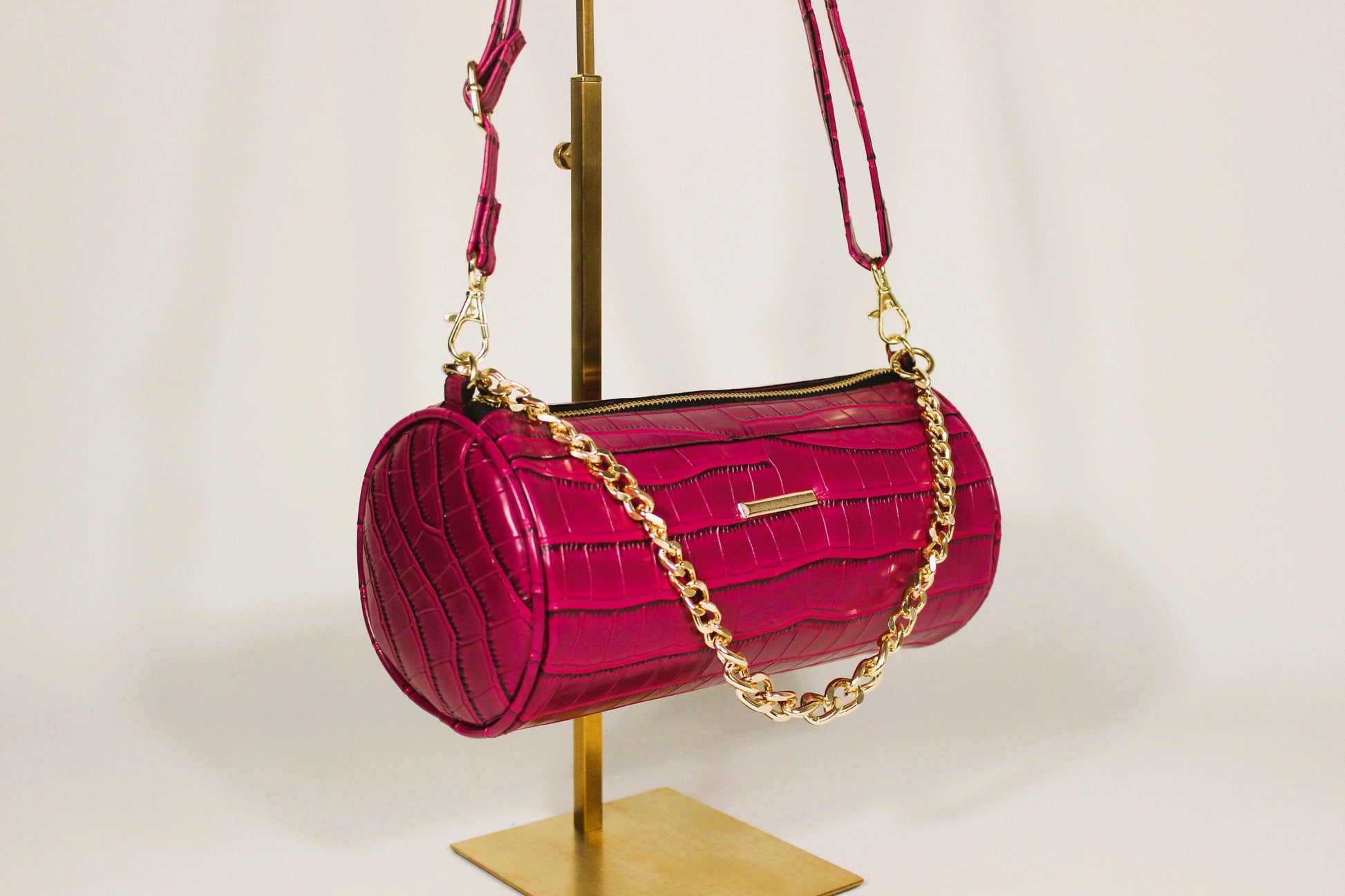 Berry Pill Barrel Bag Serene Diaz