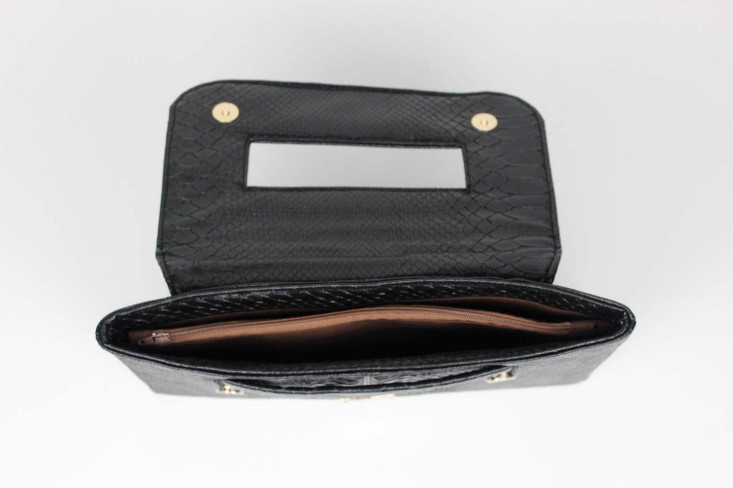 Portfolio Clutch (Black Snake Embossed) Serene Diaz Collection