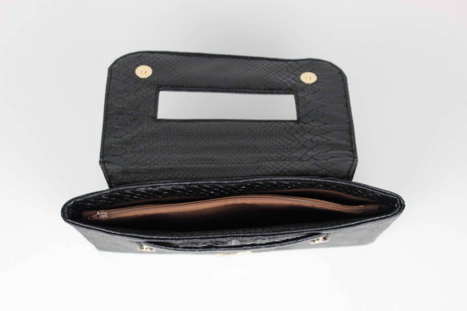 Portfolio Clutch (Black Snake Embossed) Serene Diaz Collection