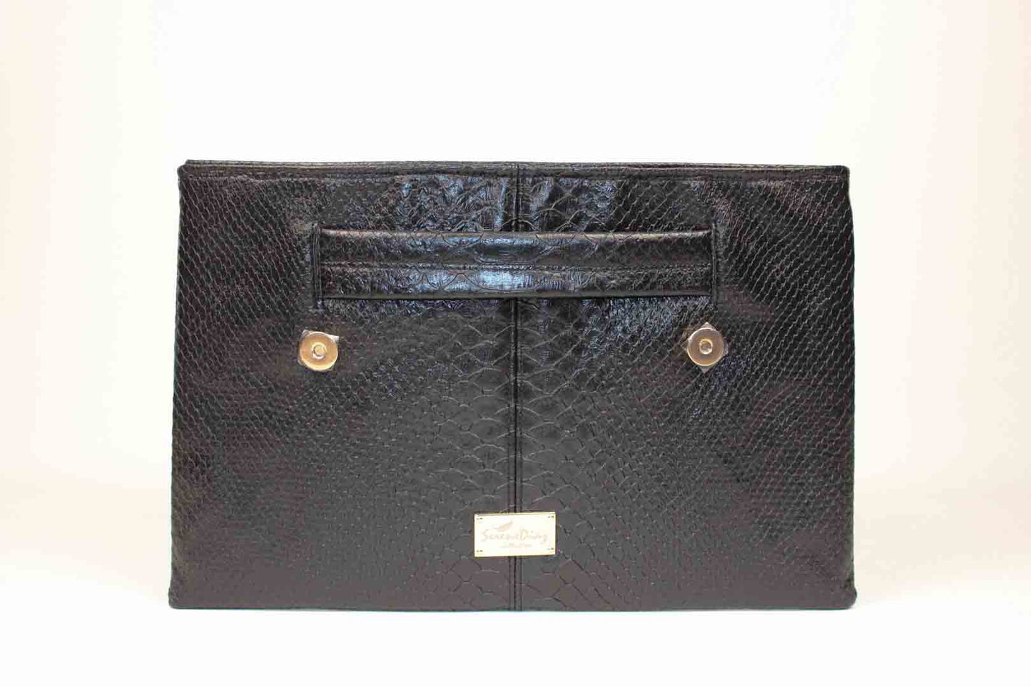 Portfolio Clutch (Black Snake Embossed) Serene Diaz Collection