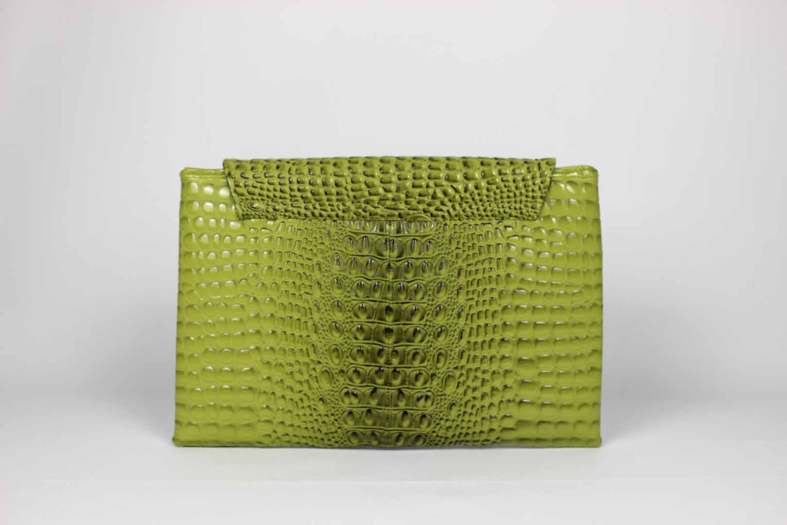 Portfolio Clutch (Green Croc Embossed) Serene Diaz Collection