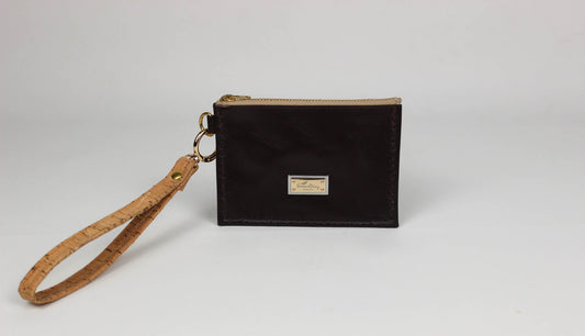 Wristlet Card Holder - Black & Chocolate Brown Serene Diaz Collection Card Holder 44.00 Serene Diaz Brown Leather